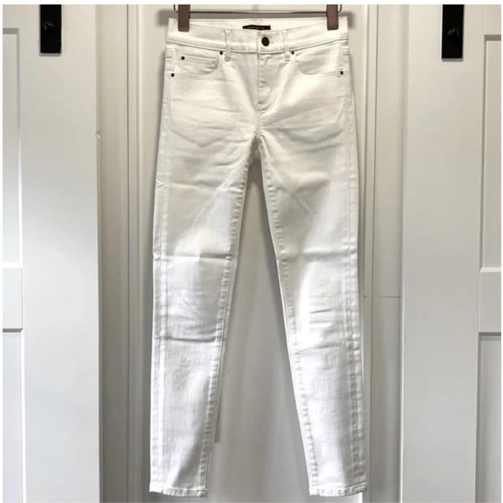 Ann Taylor White Stretch Denim Skinny Jeans Mid Rise Size 00 Petite